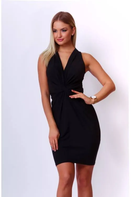 Twisted Front Jersey Midi Dress