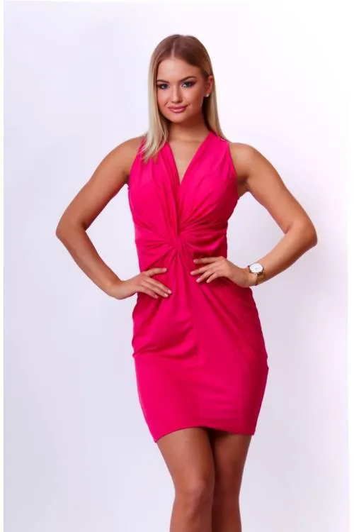 Twisted Front Jersey Midi Dress