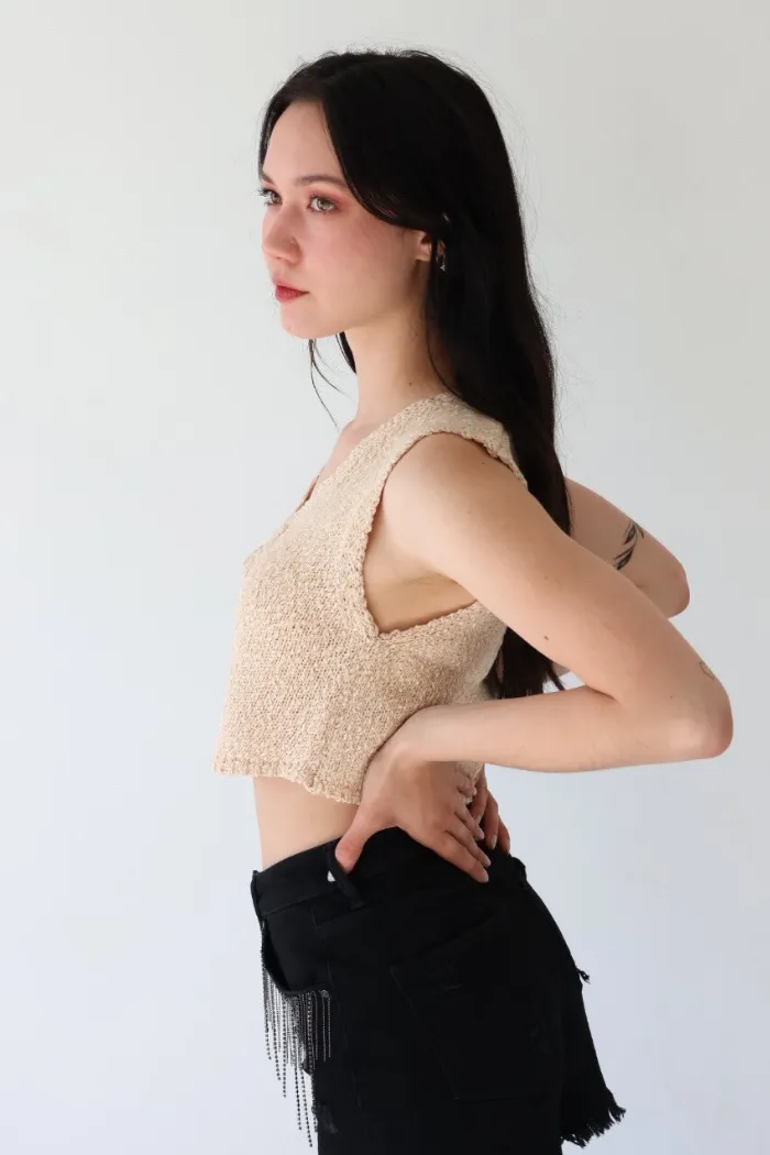 V-Neck Hook Knit Vest