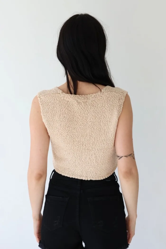 V-Neck Hook Knit Vest