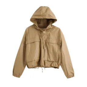 VEGAN LEATHER HOODED JACKET